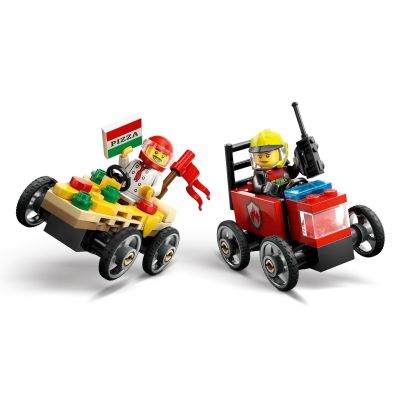 5. LEGO CITY 60458 Pizza vs. Fire Truck Racer Set