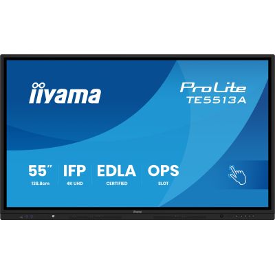 13. iiyama TE5513A-B2AG signage display Interactive flat panel 138.7 cm (54.6") Wi-Fi 500 cd/m2 4K Ultra HD Black Touchscreen Embedded processor Android 24/7