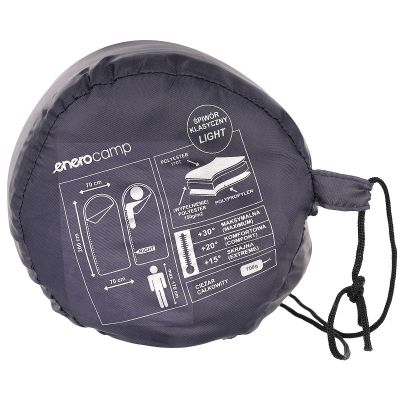 11. LIGHT TOURIST SLEEPING BAG 200X70CM GREY ENERO CAMP