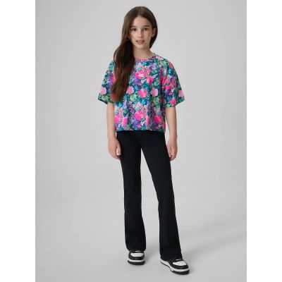 3. Girls' boxy T-shirt with print 4F 4FJRAW26TTSHF4243-90A