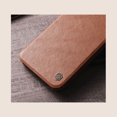 17. Nillkin Qin Leather Pro Case Case for Samsung Galaxy S22+ (S22 Plus) Camera Protector Holster Cover Flip Case Brown