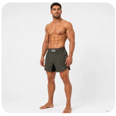 2. ARMY GREEN COMBATWEAR V2 MMA Shorty Shorts | DBX Bushido