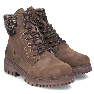 5. Women's comfortable brown trapper boots Rieker Y7621-25
