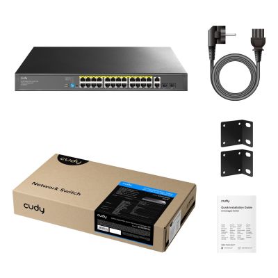 7. Cudy GS1026PS2 Switch Unmanaged Gigabit Ethernet (10/100/1000) PoE Support Black