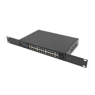 6. LANBERG SWITCH POE RACK 19" 24X 1GB POE+/2X GB/2X SFP 360W RSGE-24P-2GE-2S-360