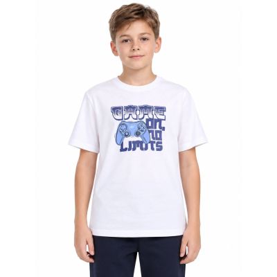 4. Boy's printed T-shirt 4F 4FJWAW26TTSHM3517-10S