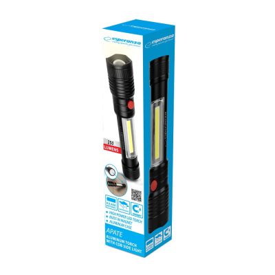 26. ESPERANZA ALUMINUM FLASHLIGHT WITH SIDE LIGHT COB APATE EOT069
