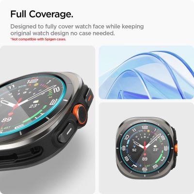 7. Spigen Glas.TR EZ Fit Tempered Glass for Samsung Galaxy Watch Ultra (47mm) - Clear (2-pack)