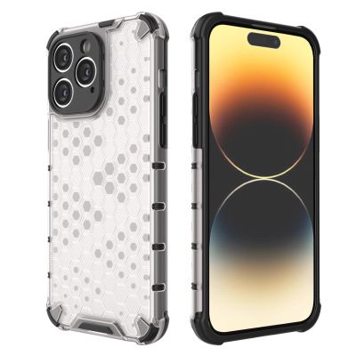 15. Honeycomb case for iPhone 14 Pro armored hybrid cover transparent