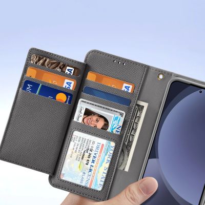 5. Dux Ducis Lawa Leather Case for Samsung Galaxy S25+ with Detachable Magnetic Wallet - Gray