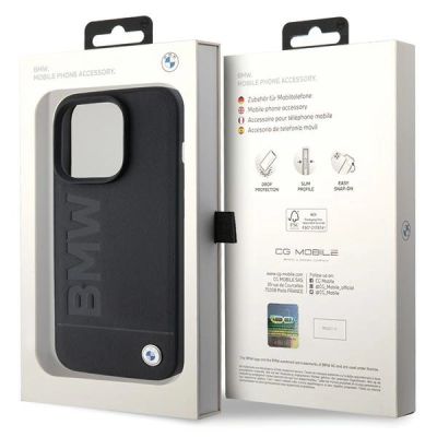 8. BMW MagSafe Leather Hot Stamp case for iPhone 15 Pro - black