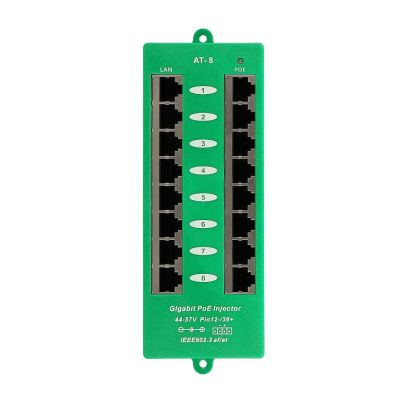 3. Extralink Gigabit PoE Injector 8 Port Active, 8 Gigabit 802.3at/af ports, Mode A