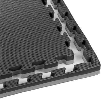 16. Exercise Mat with Safety Certificate - Puzzle 1x1m - Black - Gray 2 cm