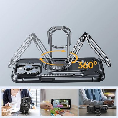 5. Joyroom Dual Hinge case for iPhone 14 Pro armored case with a stand and a ring holder black