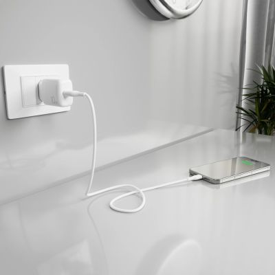 8. Puro PROLITE 10W USB-A wall charger + USB-A - USB-C cable 1.2m - white