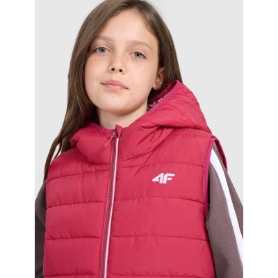7. Girls' down vest with synthetic filling 4F 4FJRAW25TVJAF322-54S