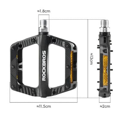 2. Rockbros BP2501 Reflective Nylon Bicycle Pedals - Black
