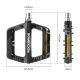 2. Rockbros BP2501 Reflective Nylon Bicycle Pedals - Black