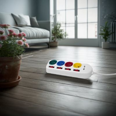 13. MACLEAN 4-OUTLET 2XUSB POWER STRIP MCE229W