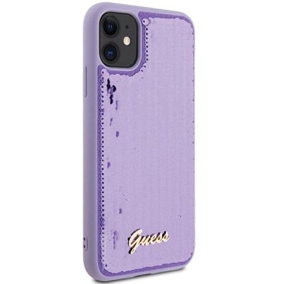 4. Guess Sequin Script Metal case for iPhone 11 / Xr - purple