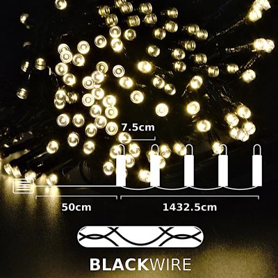 4. CHRISTMAS TREE LIGHTS BATTERY-OPERATED LIGHT CHAIN 192 LED TIMER WARM WHITE