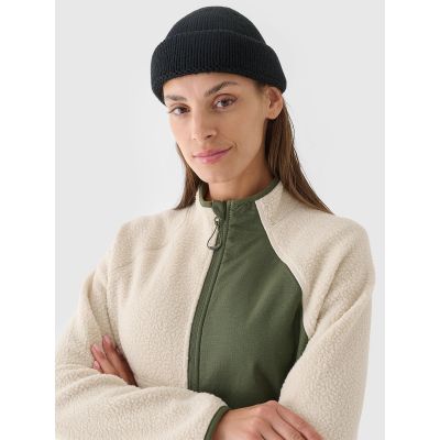 6. Women's sherpa fleece with stand-up collar 4F 4FRAW24TFLEF362-12S