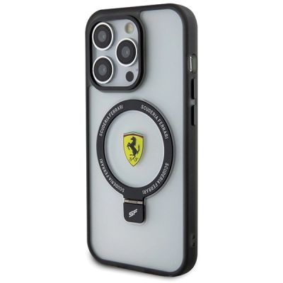 2. Ferrari FEHMP15LUSCAH iPhone 15 Pro 6.1" transparent hardcase Ring Stand 2023 Collection MagSafe