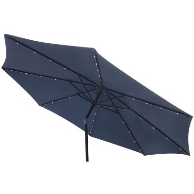 27. GARDEN UMBRELLA WITH LED LIGHTING 300CM NAVY BLUE