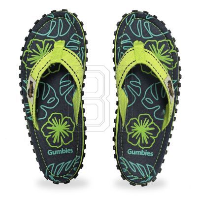 11. Gumbies Islander Flip-Flops Lime Hibiscus GU-FFISL148