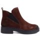 6. Women's leather ankle boots with a block heel, brown Vinceza 133128