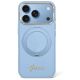 Guess IML Ring Stand 360 Script Metal Logo MagSafe Case for iPhone 17 Pro Max / 18 Pro Max - Light Blue