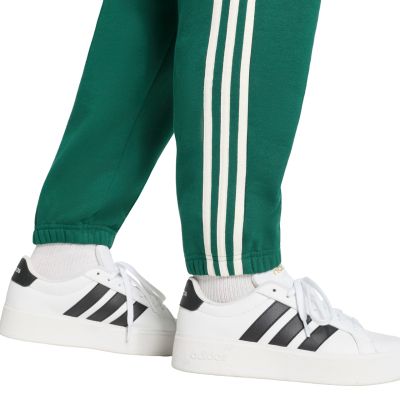 5. Men's adidas Essentials 3-Stripes Fleece Tapered Cuffed Pants Green KY4129
