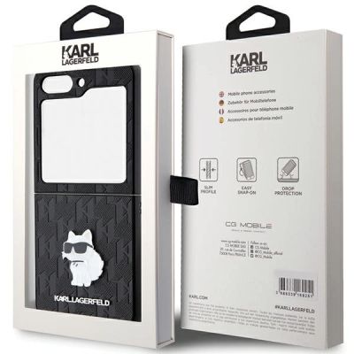 8. Karl Lagerfeld Saffiano Monogram Choupette Pin case for Samsung Galaxy Z Flip 5 - black
