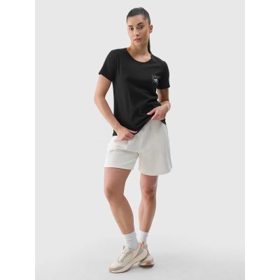 5. Women's regular printed T-shirt 4F 4FRSS24TTSHF2547-20S
