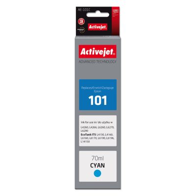 Activejet AE-101C Ink Bottle (Epson 101 replacement; Supreme; 70 ml; blue)