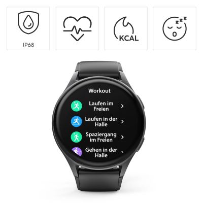 3. Hama 8900 GPS AMOLED Smartwatch 1.43" with Silicone Strap - Black