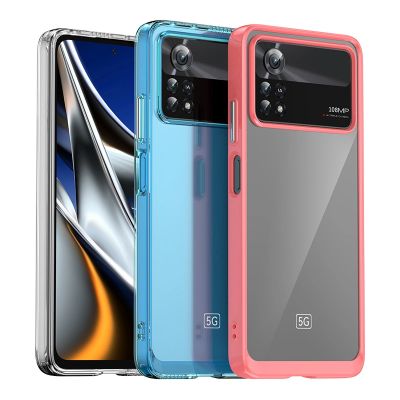 4. Outer Space Case for Xiaomi Poco X4 Pro 5G cover with a flexible frame blue