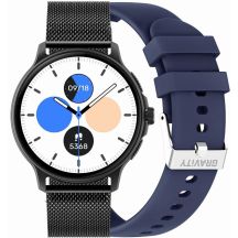 GRAVITY GT12-2 Women's Smartwatch Navy Blue Silicone Strap + Black Bracelet