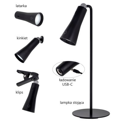 7. Activejet AJE-IDA 4in1 Multifunctional LED Lamp Black