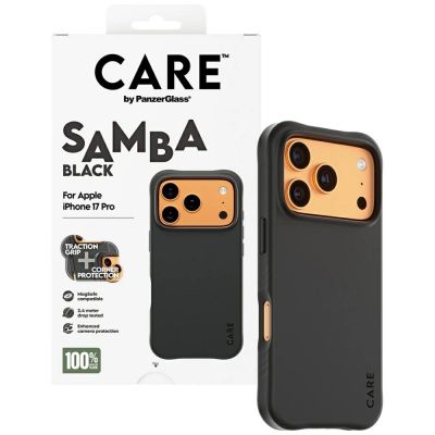 4. CARE by PanzerGlass Fashionable Samba MagSafe Case for iPhone 17 Pro - Black