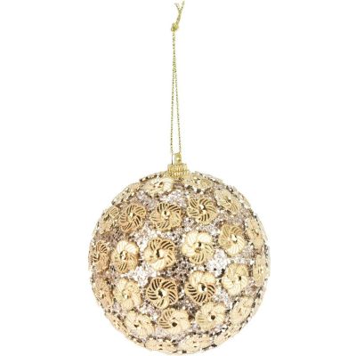 4. DECORATIVE BALL WITH SEQUINS 8 CM GOLD