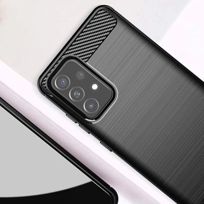 3. Carbon Case Flexible Cover TPU Case for Samsung Galaxy A72 4G black