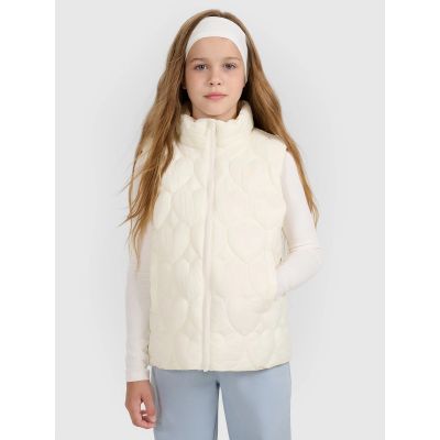 Girls' down vest with synthetic filling 4F 4FJRAW25TVJAF323-11S