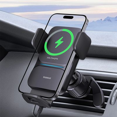 12. Baseus Wisdom Inductive Charger Car Phone Holder for Grille Black (CGZX000001)