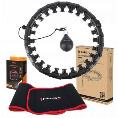 Hula Hop HMS HHW01 with weight and protrusions black + BR163 red belt included
