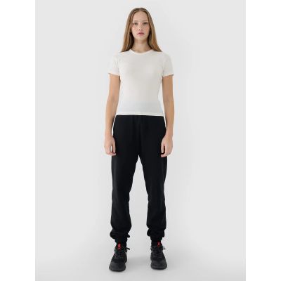 5. Women's slim ribbed t-shirt 4F 4FWSS25TTSHF1968-11S