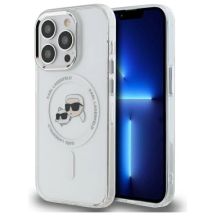 Karl Lagerfeld IML Metal Karl & Choupette Head MagSafe Case for iPhone 14 Pro Max - White