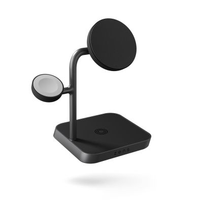 Zens Aluminum Series 3 in 1 Magnetic Wireless Desktop Charger Pro 3+ Watch with Power Supply