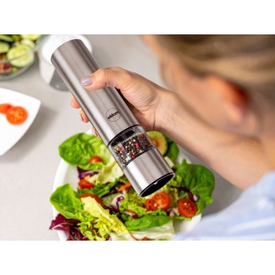16. ELDOM ELECTRIC PEPPER AND SALT GRINDER MP24 GRIND SILVER