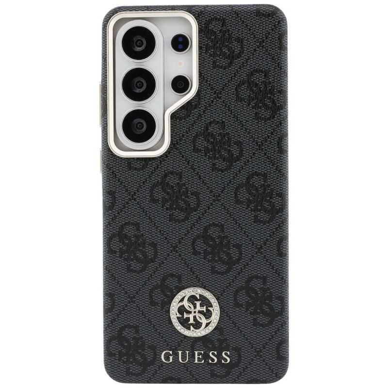 3. Guess 4G Rhinestone Round Logo MagSafe Case for Samsung Galaxy S26 Ultra - Black